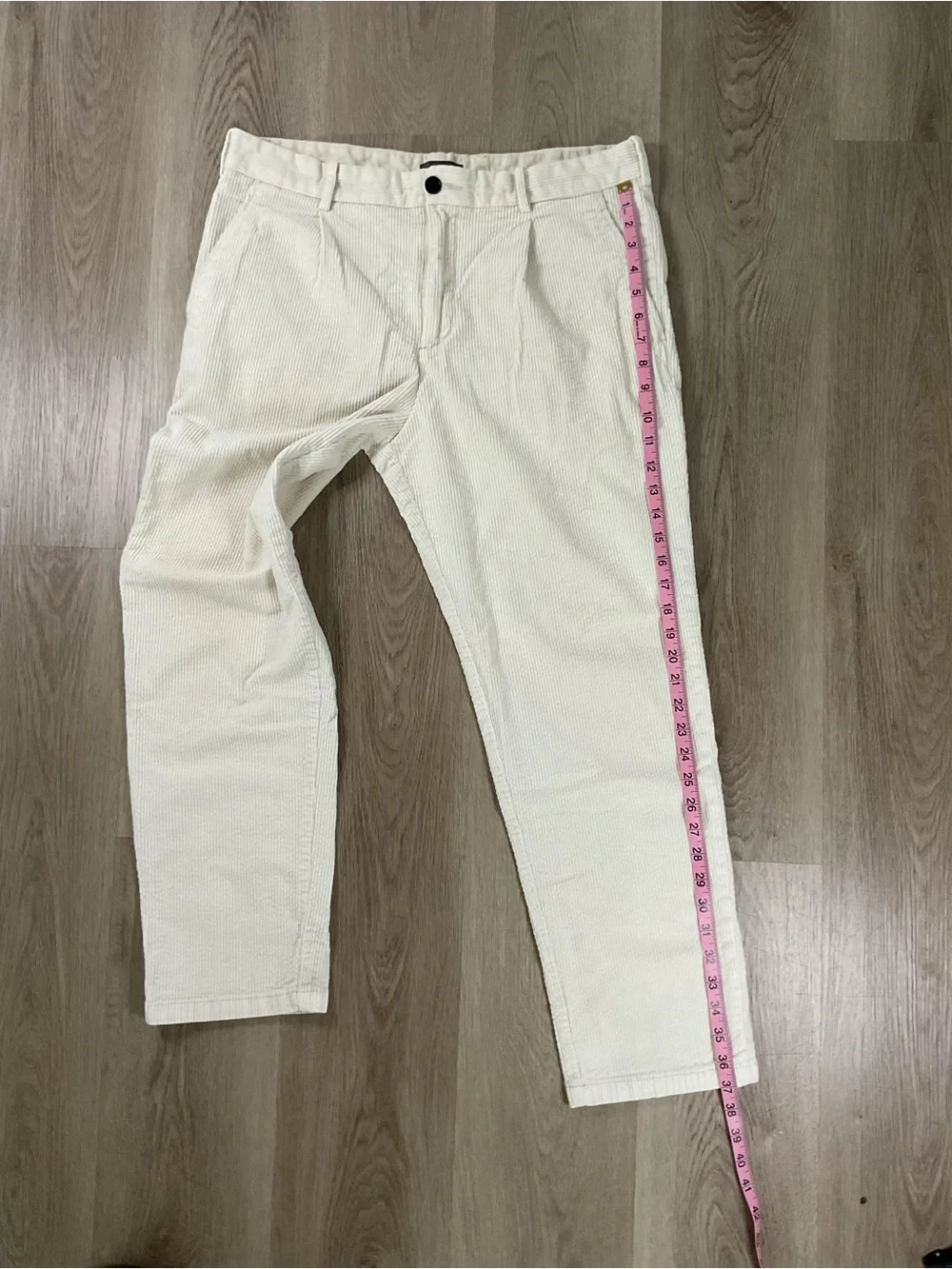 H&M Men's Cream Corduroy Chinos Size 34